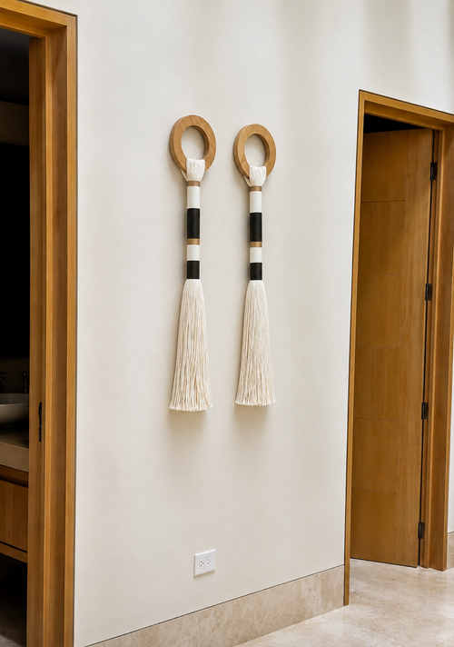 Aro decorativo de macramé