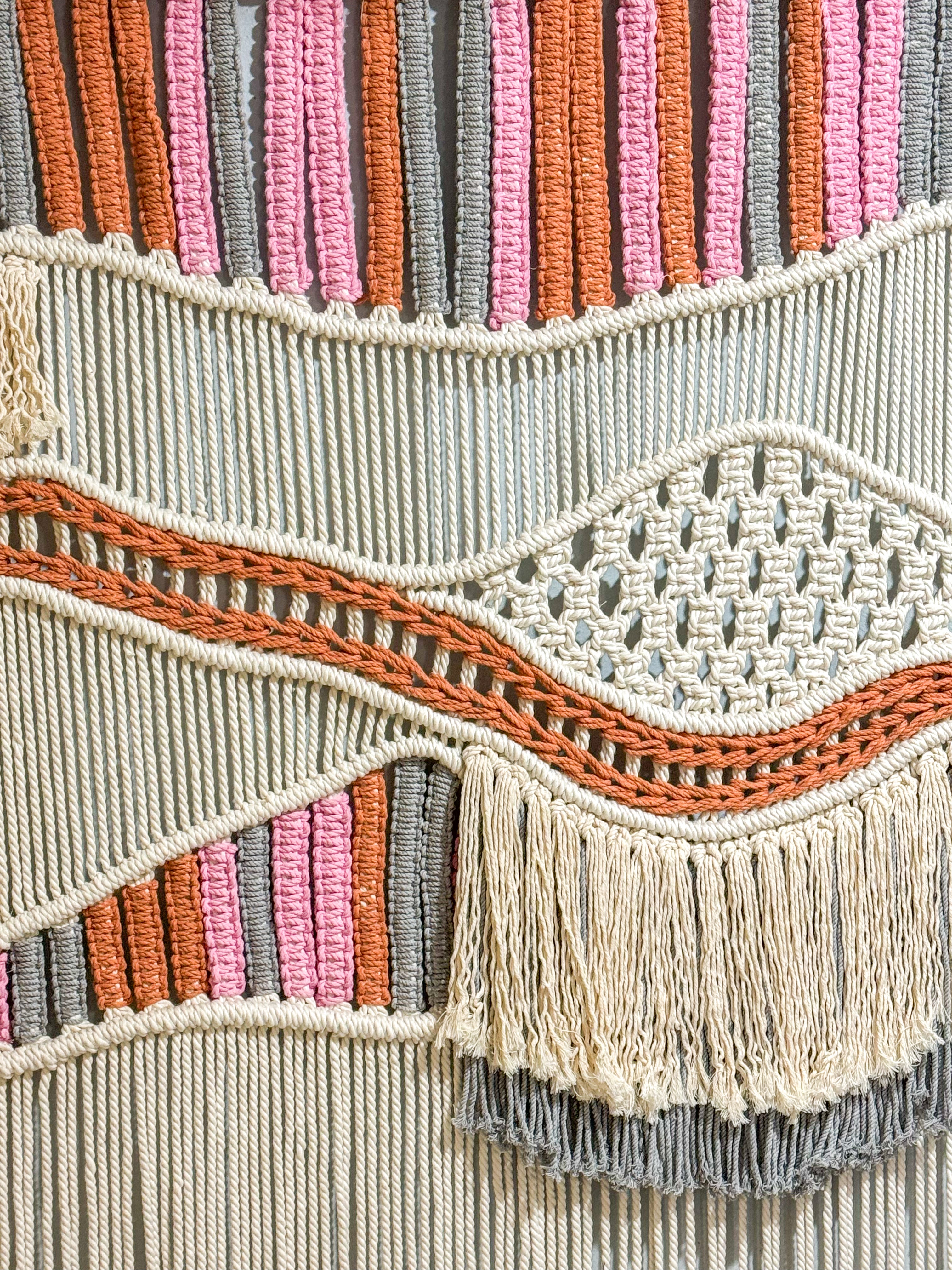 Macrame wall hanging progress