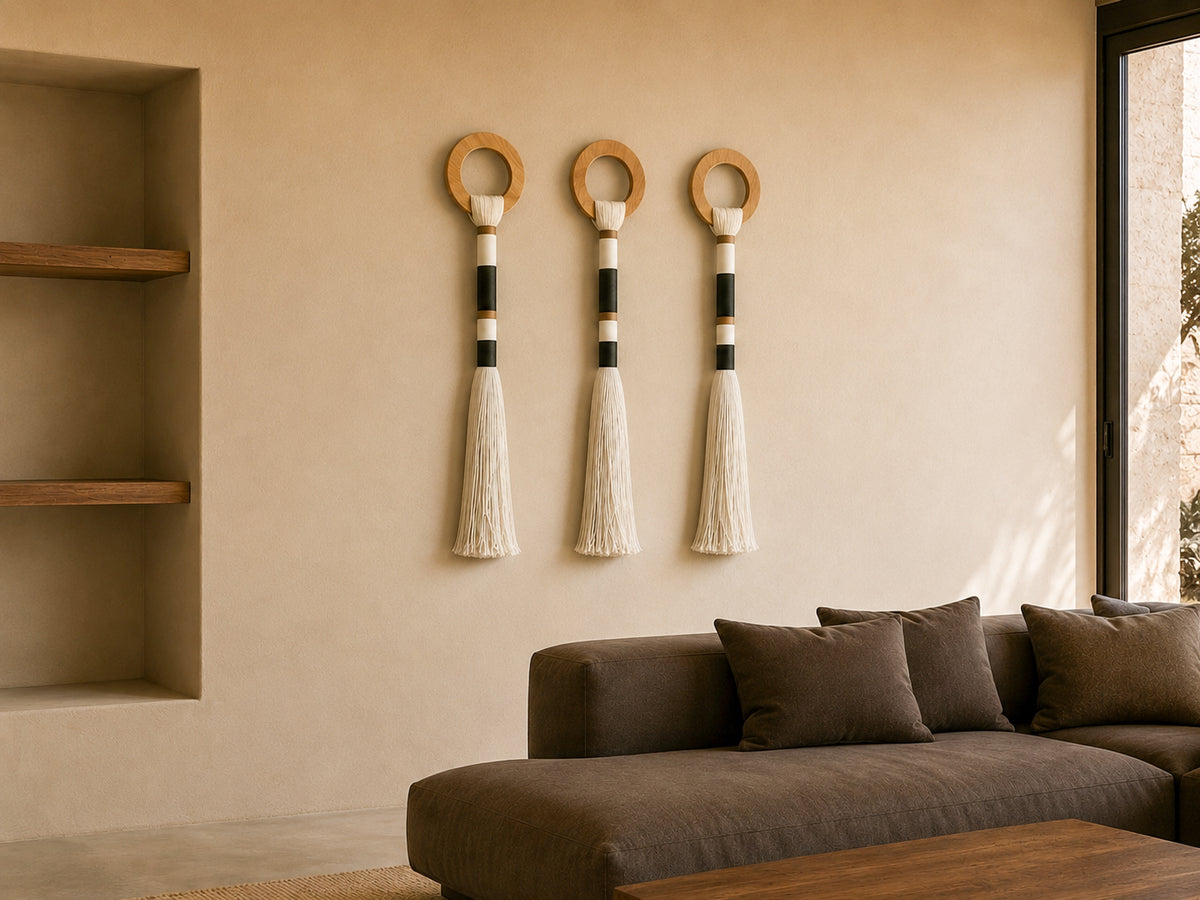 Aro decorativo de macramé