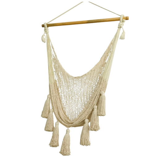 Silla colgante pompones extra grandes