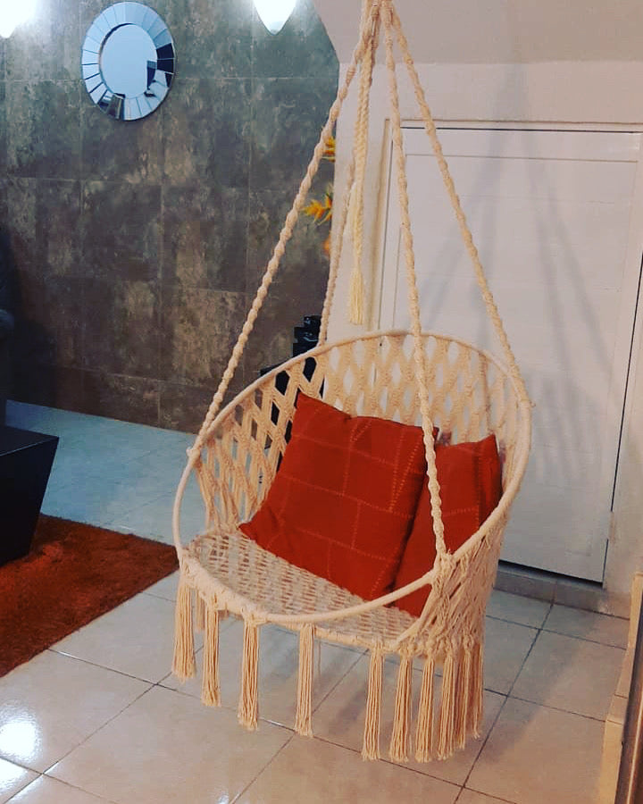 Silla colgante de macramé