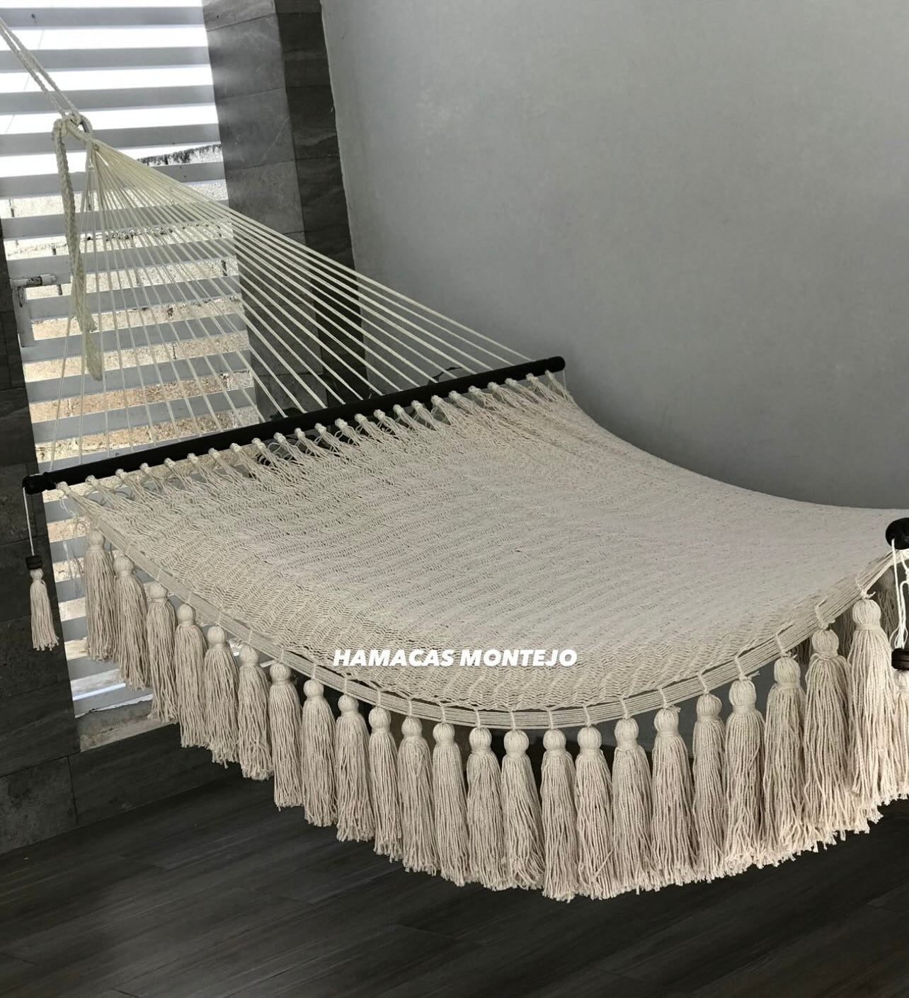 Hamaca de algodón catre de pompones