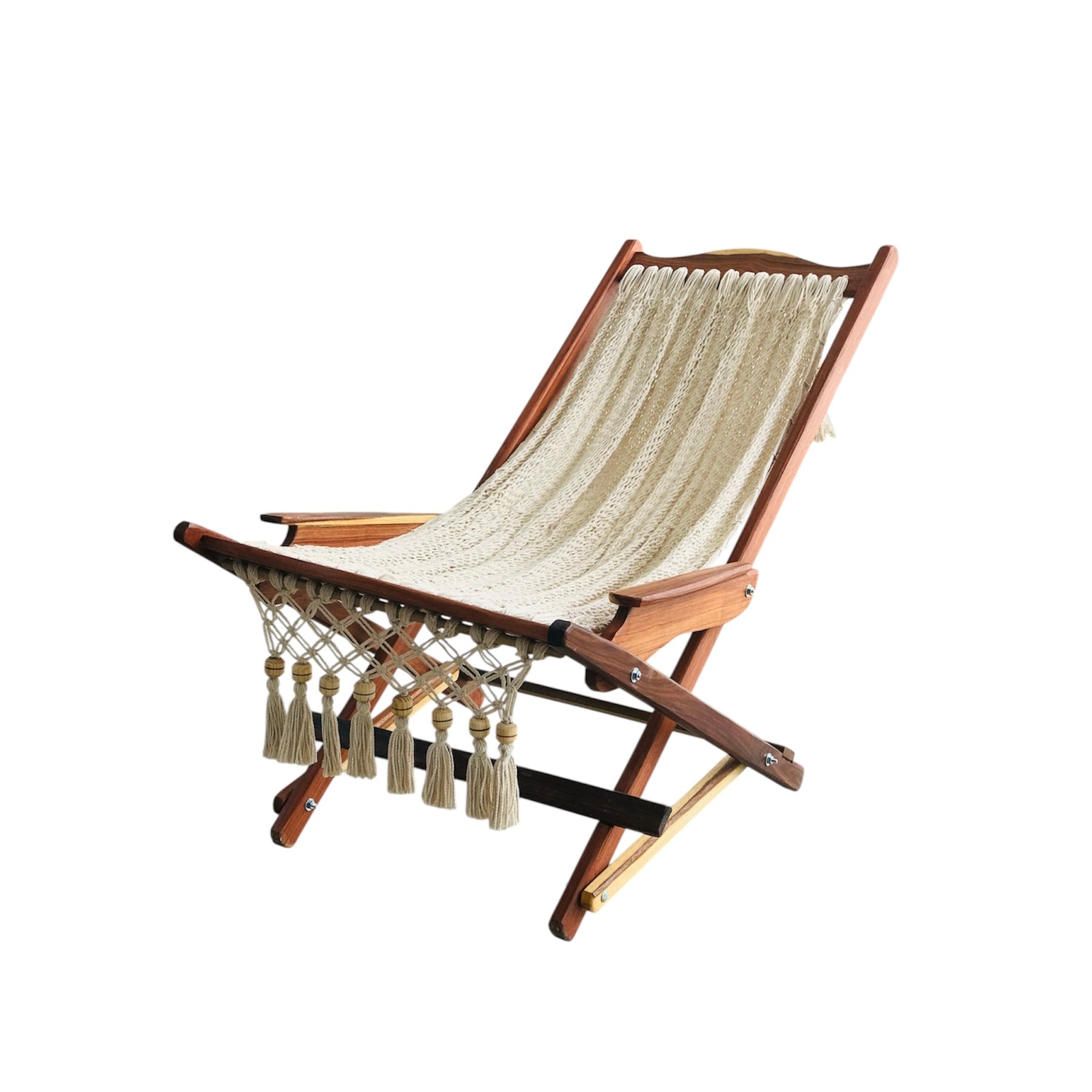 Silla mecedora tejida con baleros