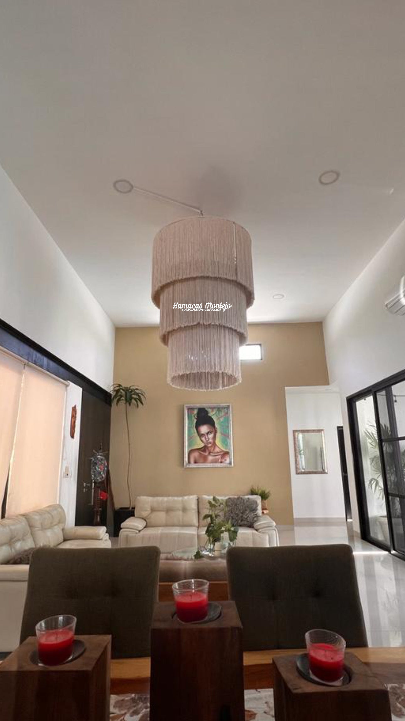 Pantalla pastel de macramé 2.10