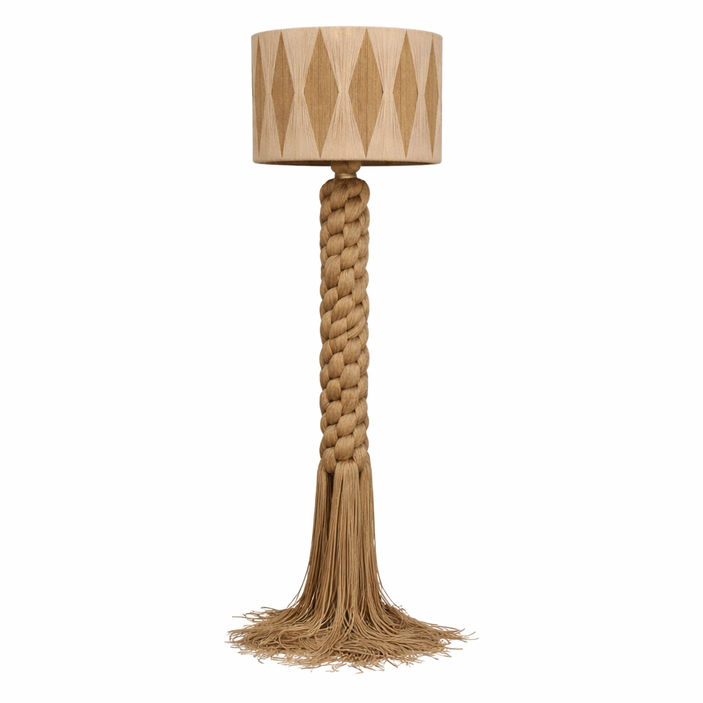 Lámpara de piso trenzada
