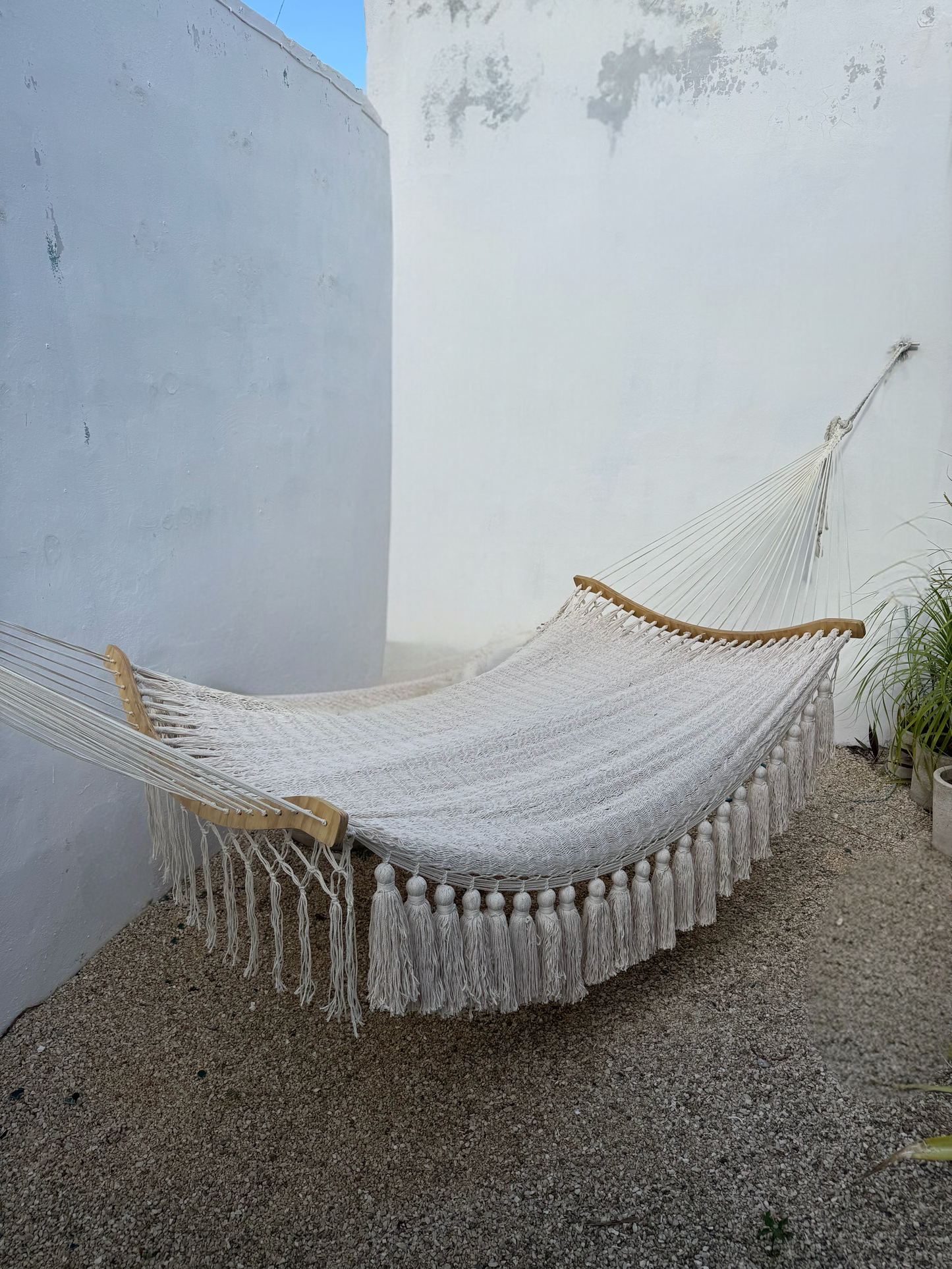 Hamaca de algodón catre de pompones