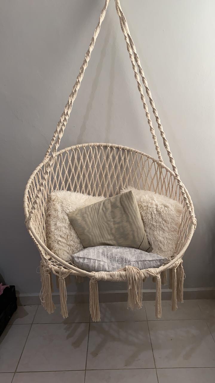 Silla colgante de macramé