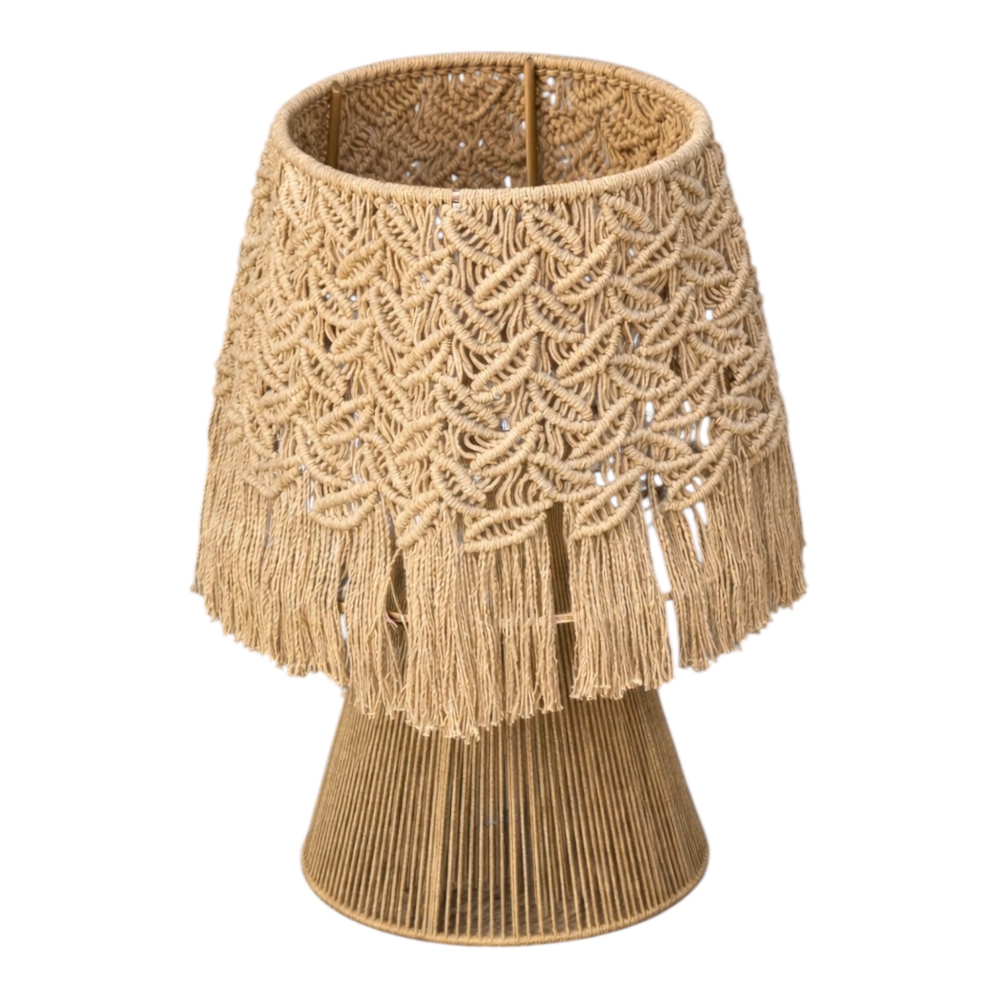 Lámpara de buró con macramé