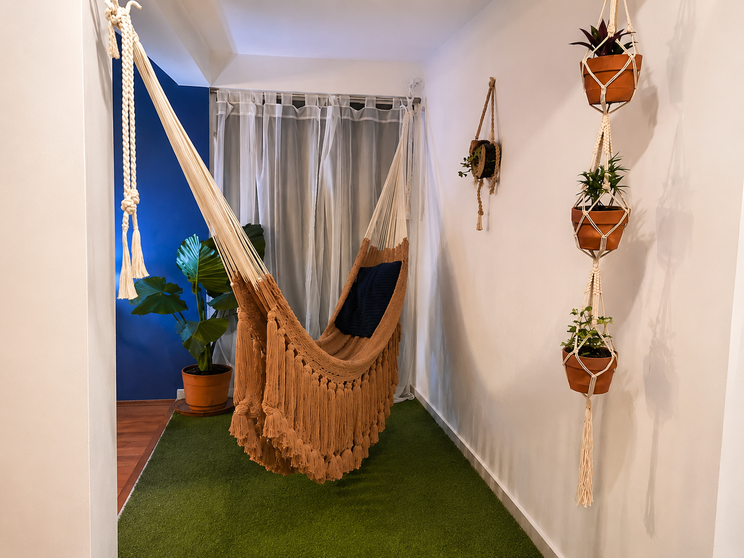 Braided cotton hammock