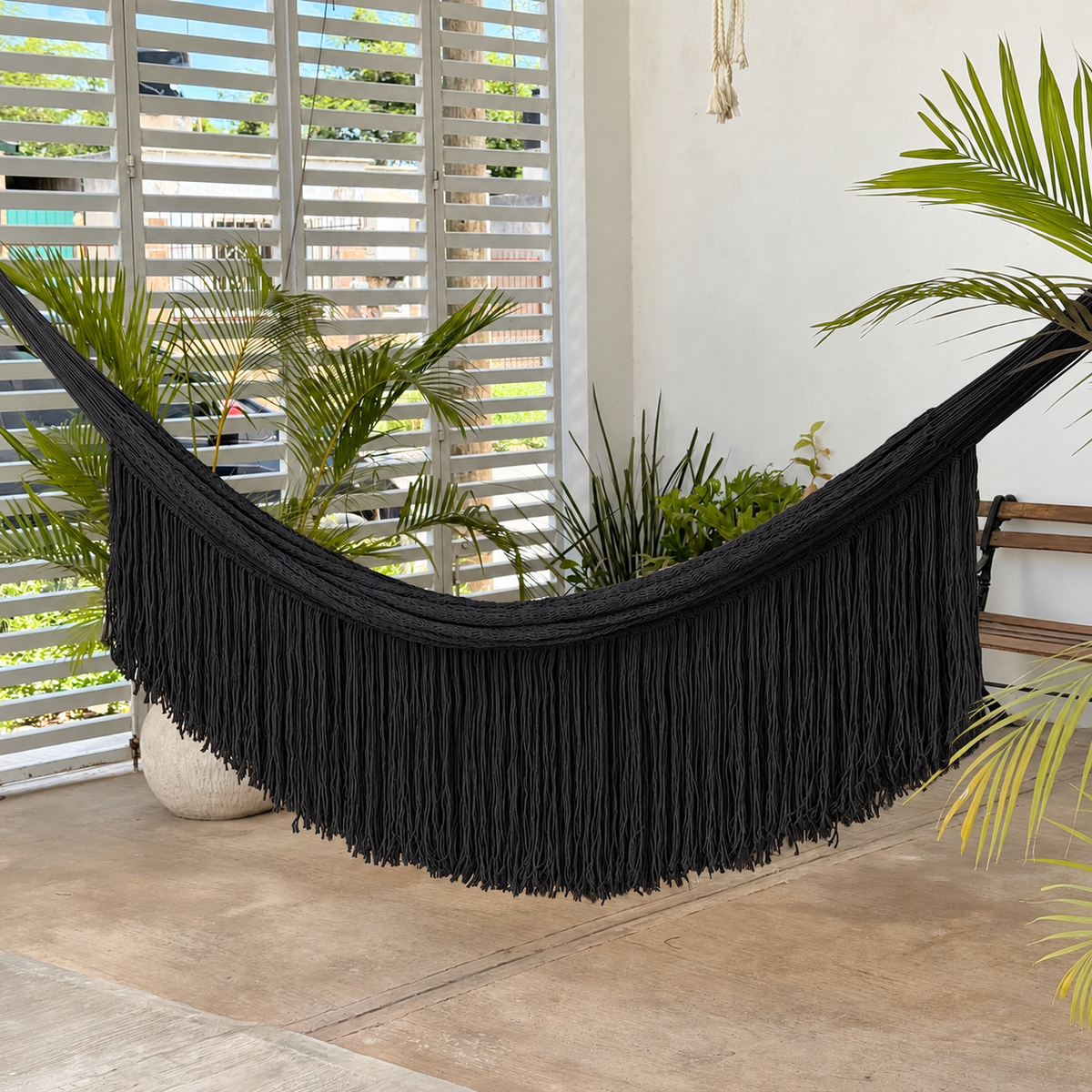 Outdoor fringed hammock