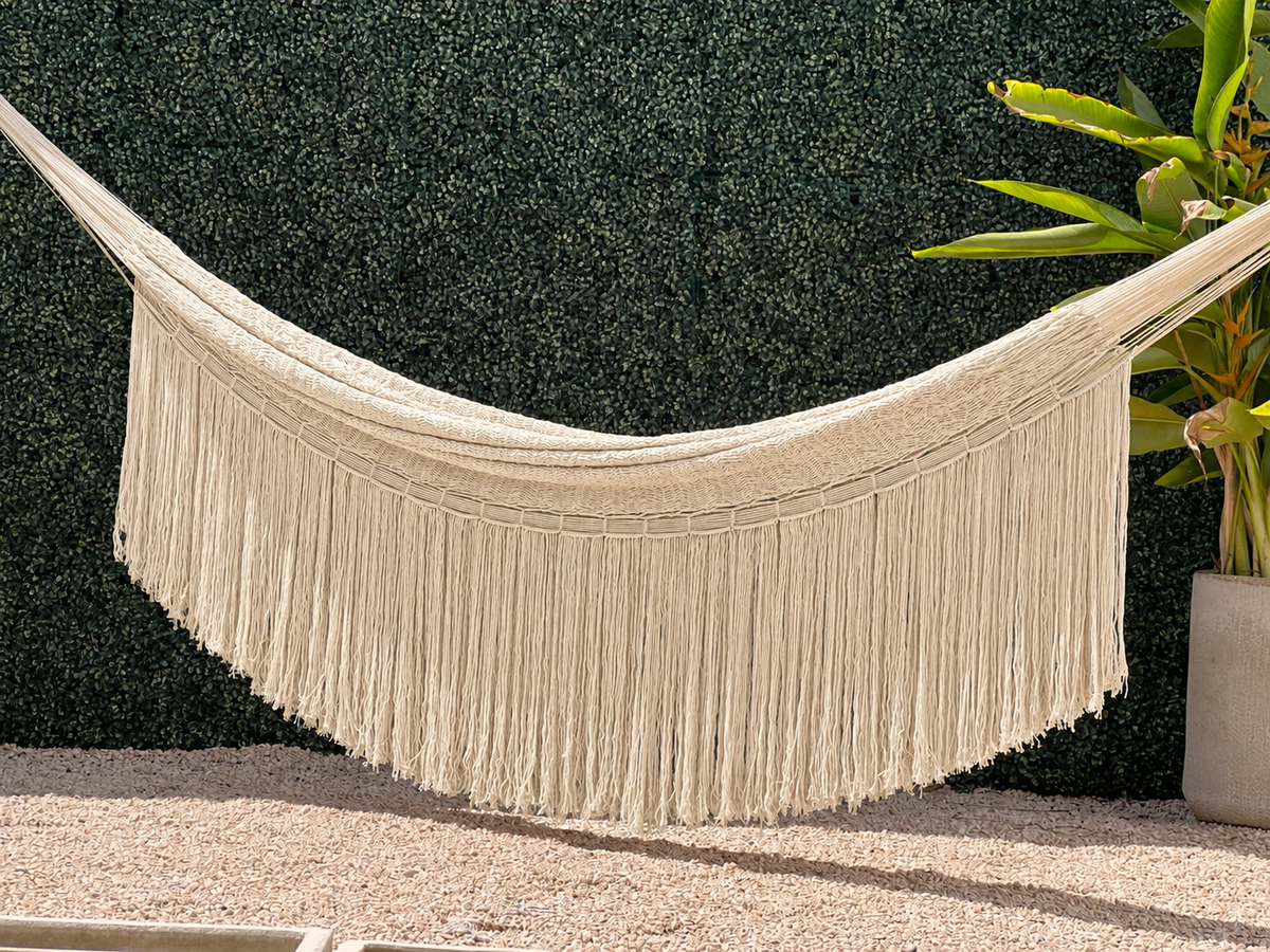 Outdoor fringed hammock