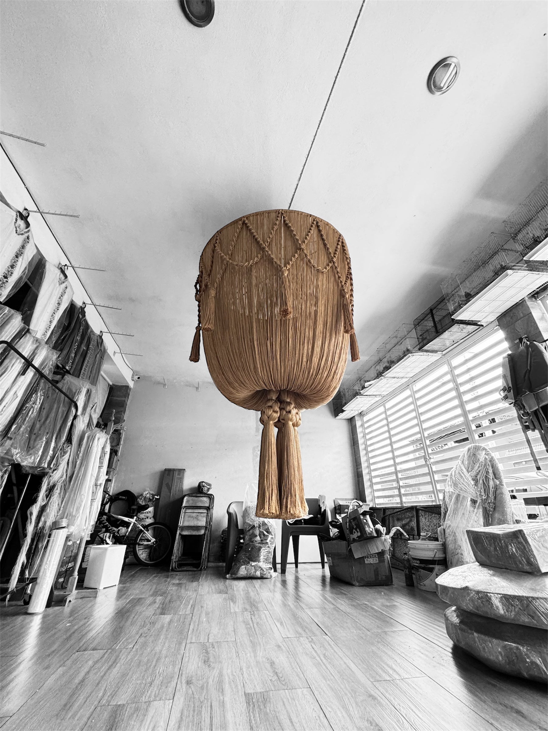 Pantalla de macramé baas turca